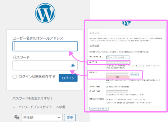 ＷＰログインイメージ